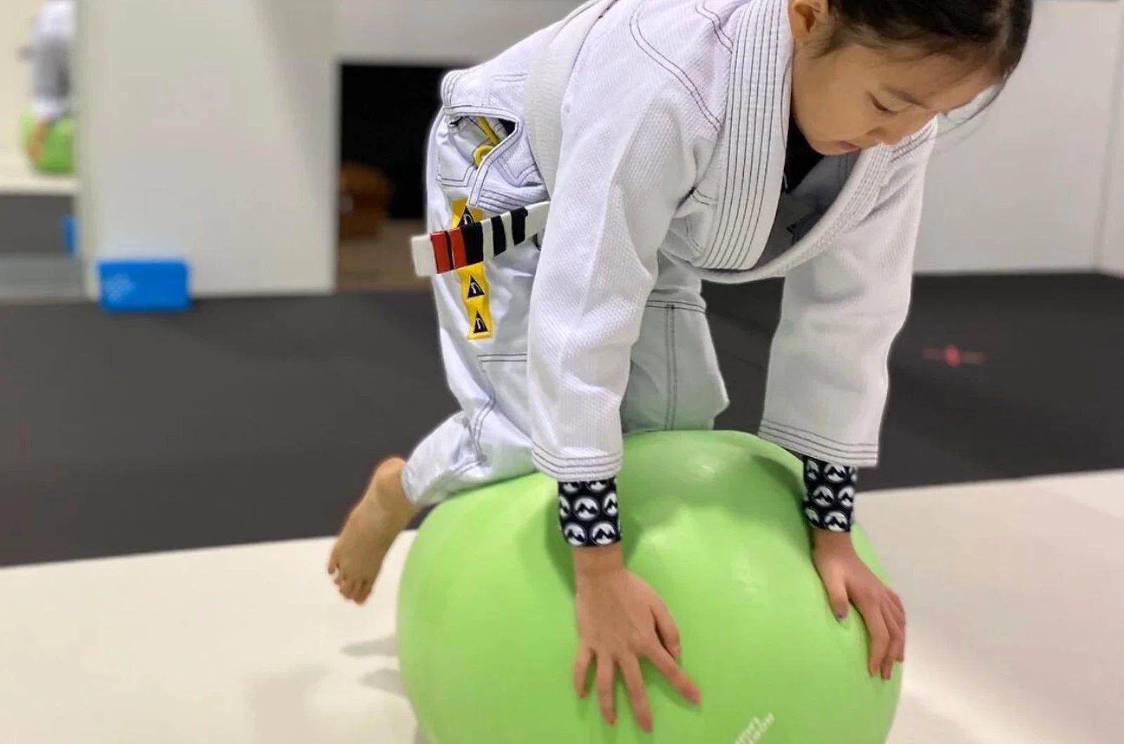 Child building confidence in martial arts